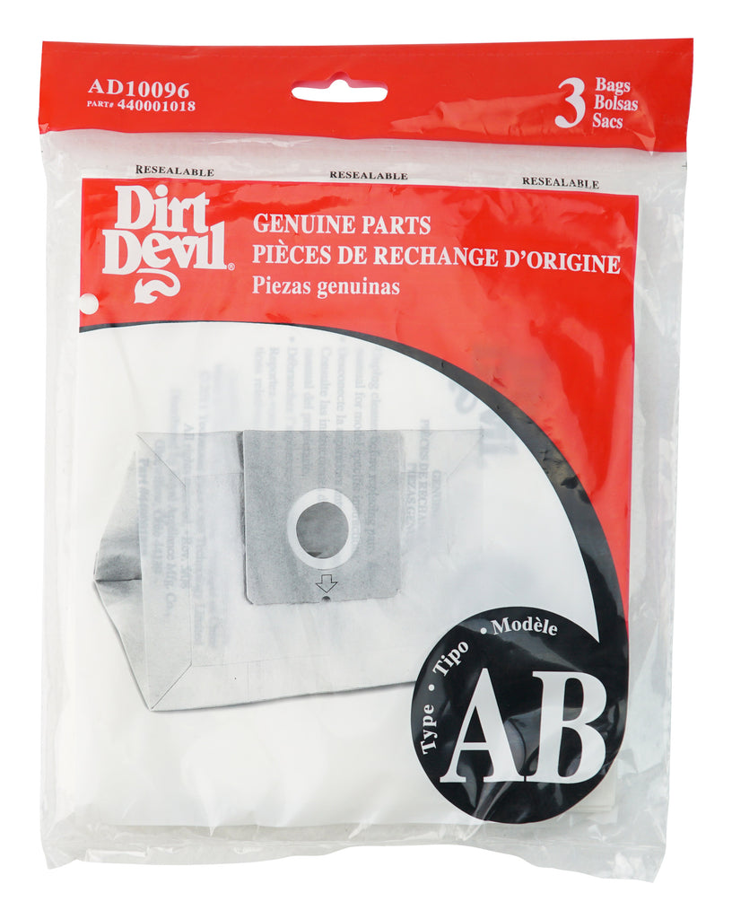 Sac en papier pour aspirateur Dirt Devil type AB - paquet de 3 sacs - 440001018