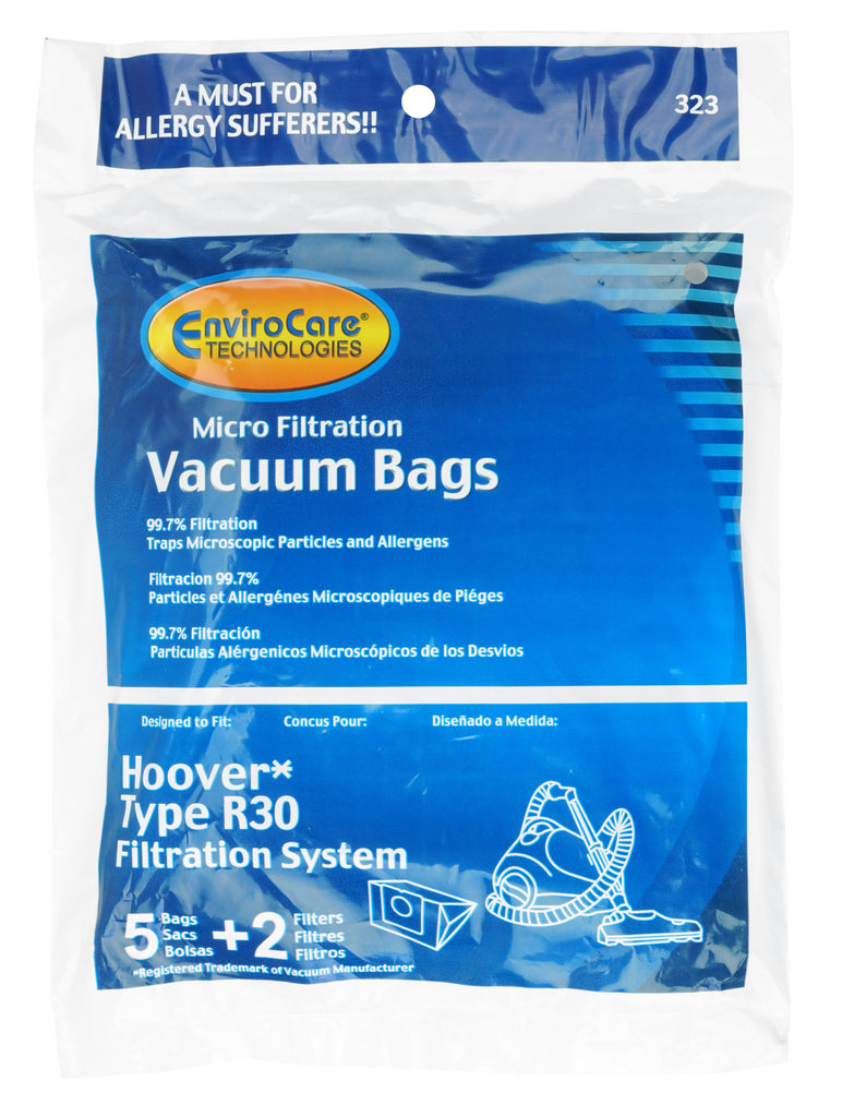 Sac microfiltre pour aspirateur Hoover H30 et remplacement pour sac Dirt Devil de type AB - paquet de 5 sacs