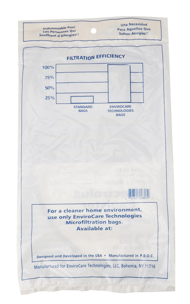 Sac en papier pour aspirateur chariot Electrolux style C - paquet de 12 sacs - Envirocare 805