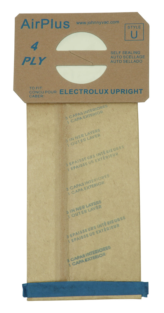 Sac en papier pour aspirateur vertical Electrolux - style U - paquet de 12 sacs