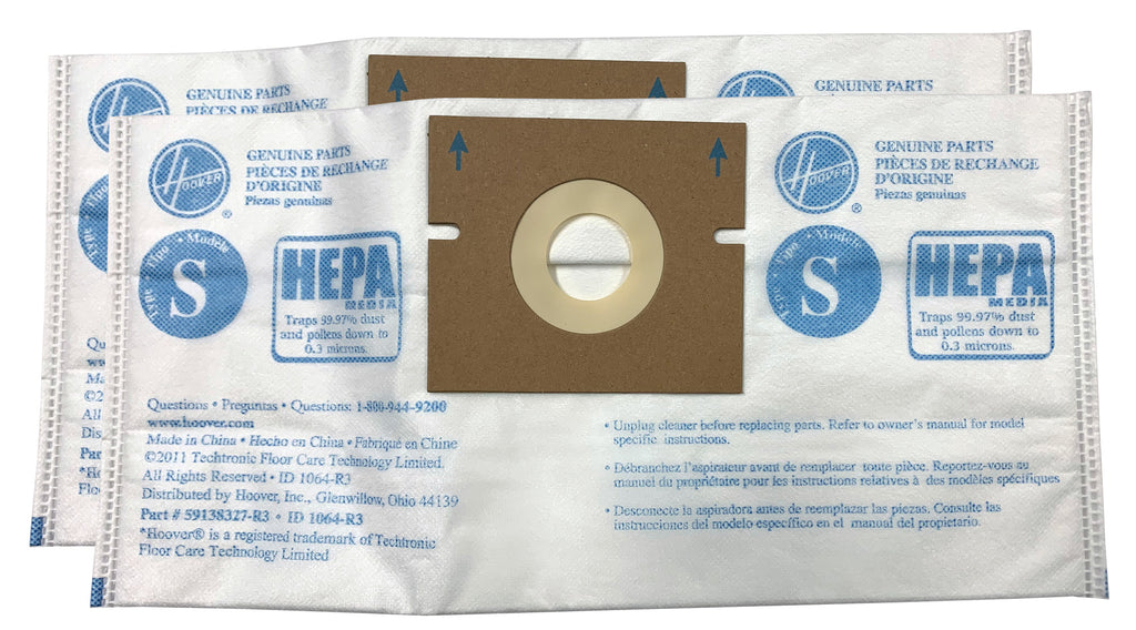 Sac microfiltre HEPA pour aspirateur Hoover type S - paquet de 2 sacs - 59138327