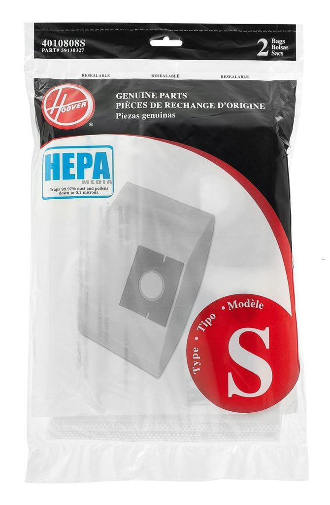 Sac microfiltre HEPA pour aspirateur Hoover type S - paquet de 2 sacs - 59138327