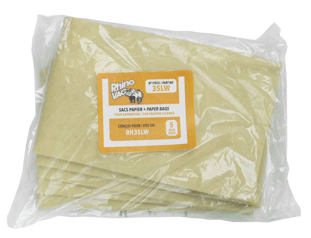 Sac en papier pour aspirateur d'atelier Rhinovac RH35LW - paquet de 5 sacs
