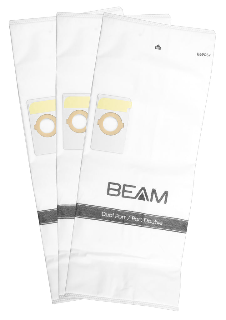 Sacs en papier pour aspirateurs centraux Beam à deux ouvertures - paquet de 3 sacs