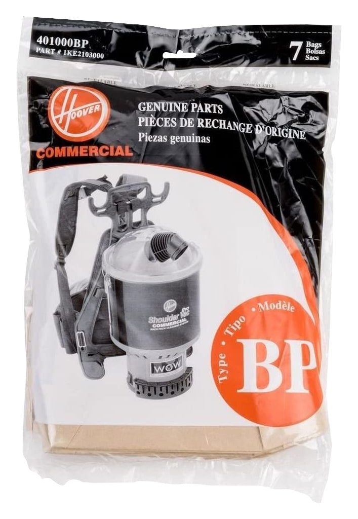 Sac en papier pour aspirateur dorsal Hoover type BP - paquet de 7 sacs - 1KE2103000