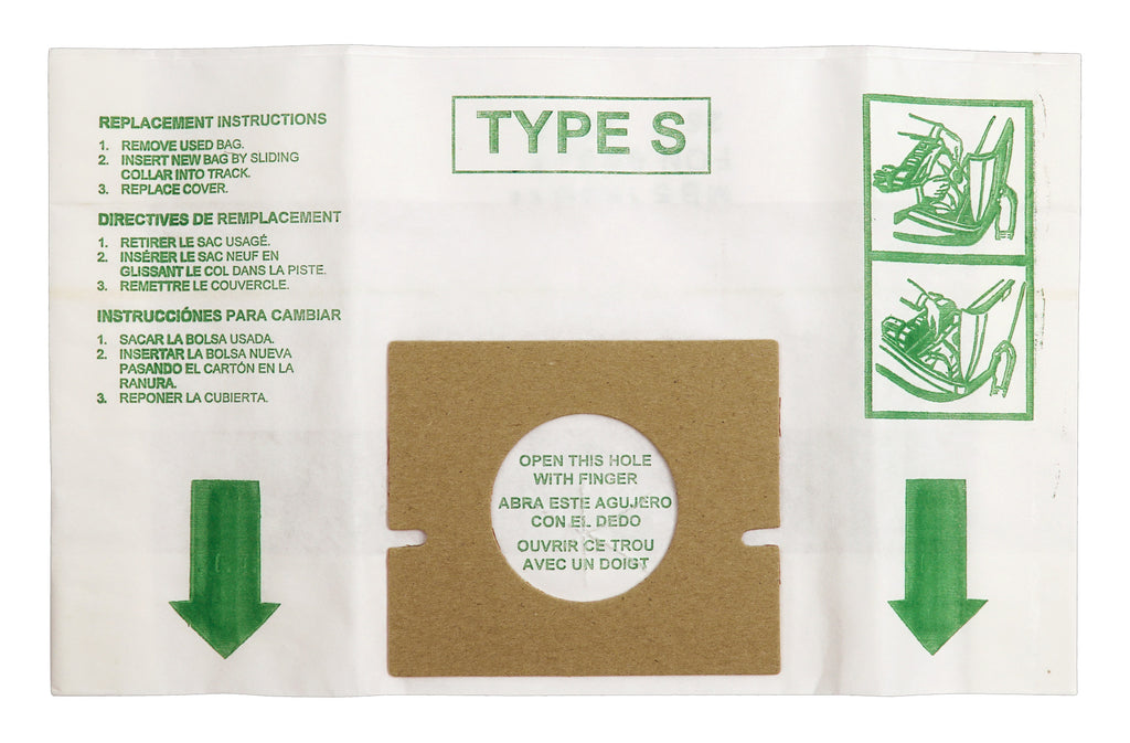 Sacs jetables no. 847 Type S pour aspirateurs Futura et Spectrum par Hoover - paquet de 4 sacs