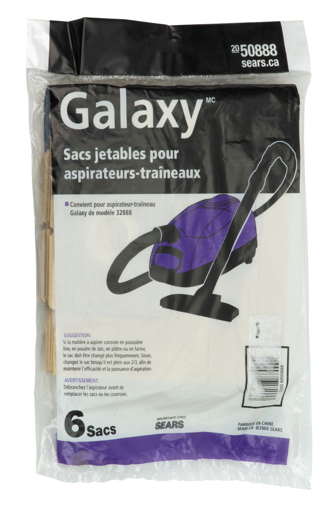 Sac en papier pour aspirateur chariot Galaxy type 32888 - paquet de 6 sacs