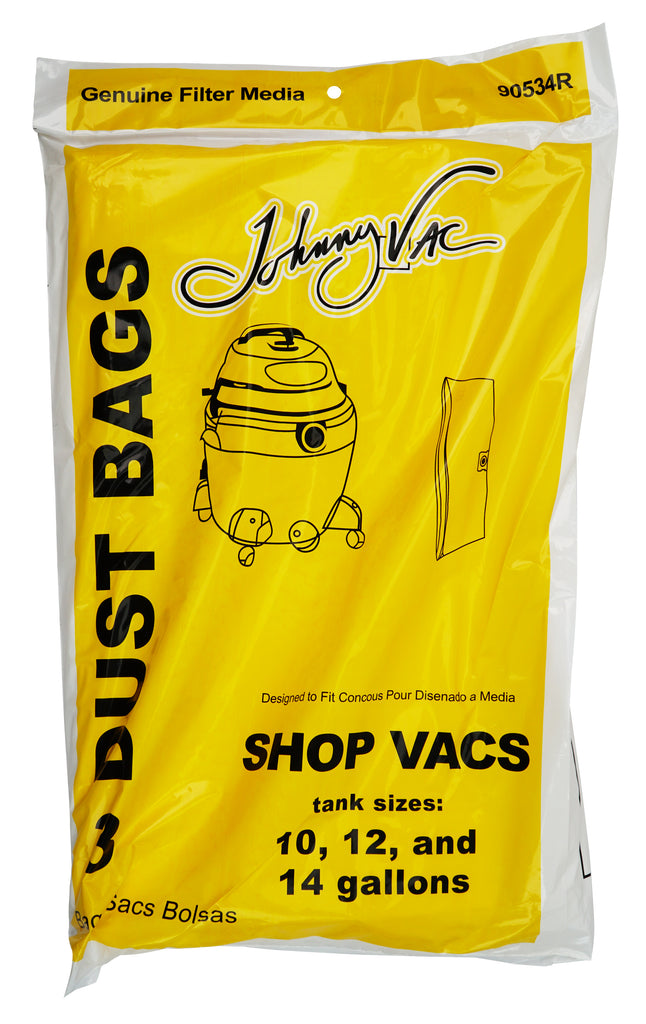 Sac en papier pour aspirateur Shop Vac avec capacité du réservoir de 45,5 L à 63,6 L (10 à 14 gallons) - paquet de 3 sacs - Envirocare 770SW