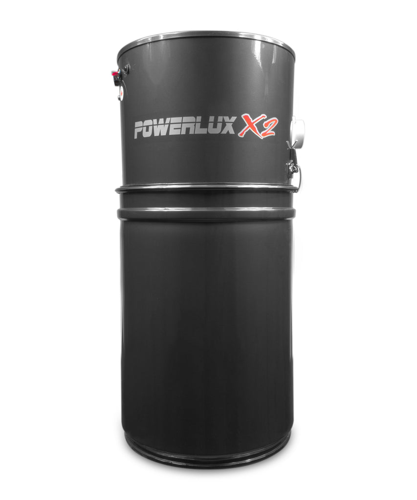 Aspirateur central Johnny Vac - Powerlux X2 - ASP2000 - silencieux - 2 moteurs - 700 watts-air - Capacité 12 gal (45,5 L) - Support mural - Sac HEPA - Filtre Fibrotex HEPA -