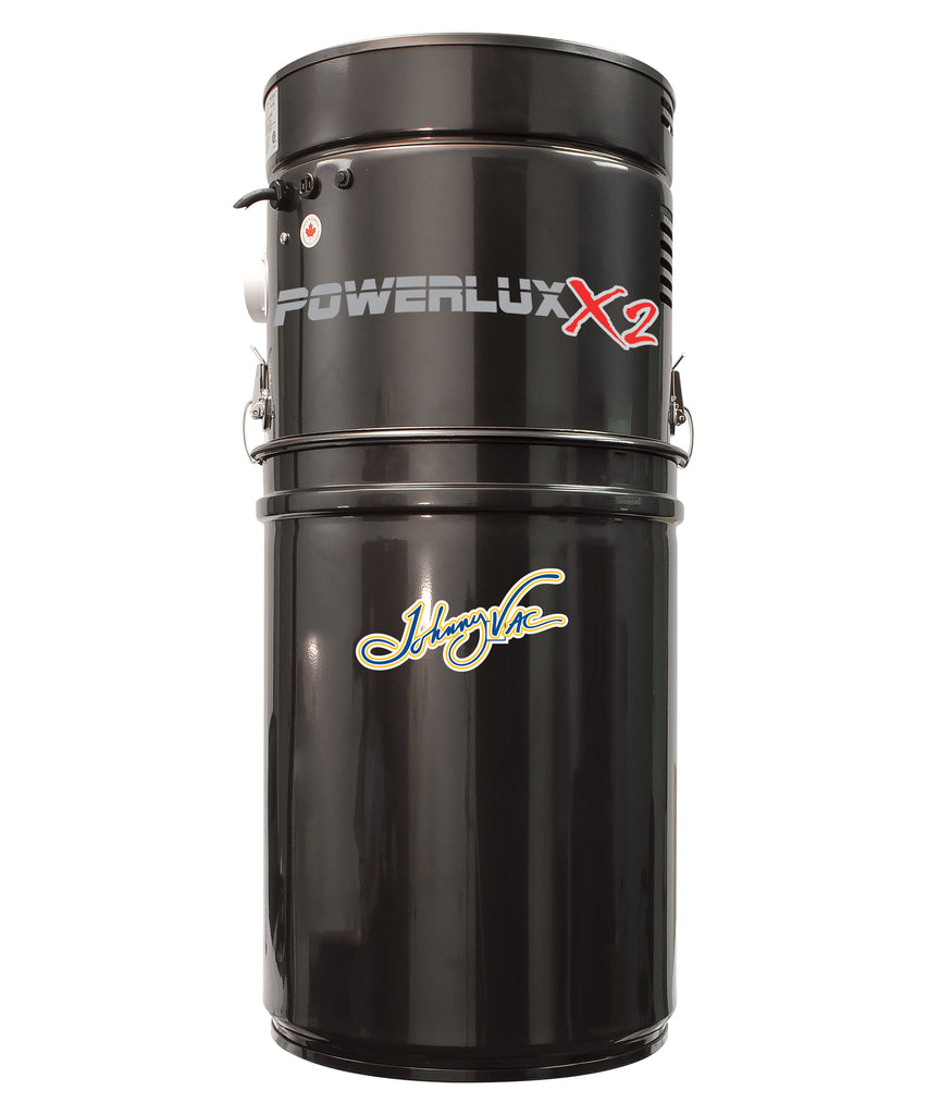 Aspirateur central Johnny Vac - PowerluxX2 - ASP4000 - silencieux - 2 moteurs - 1000 watts-air - capacité 12 gal (45,5 L) - support mural - Sac HEPA - Filtre Fibrotex HEPA