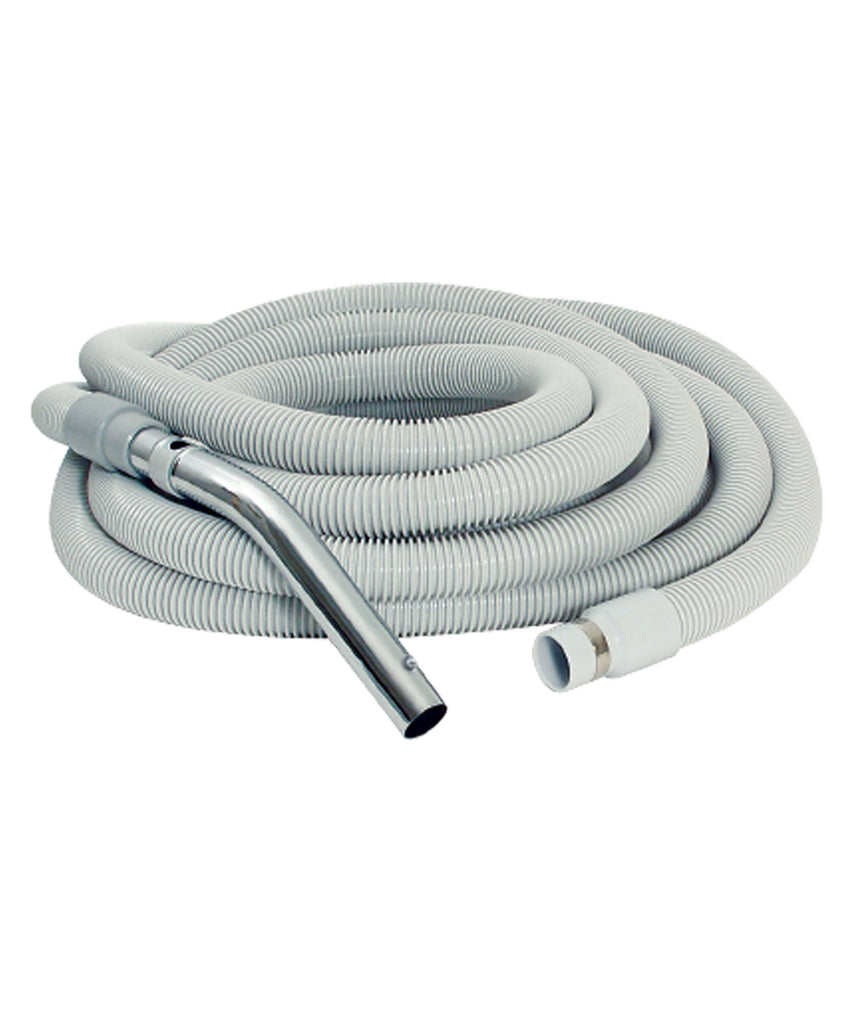Boyau pour aspirateur central - 9 m (30') - 35 mm (1 3/8") dia - gris - poignée droite - bouton-barrure - Econo
