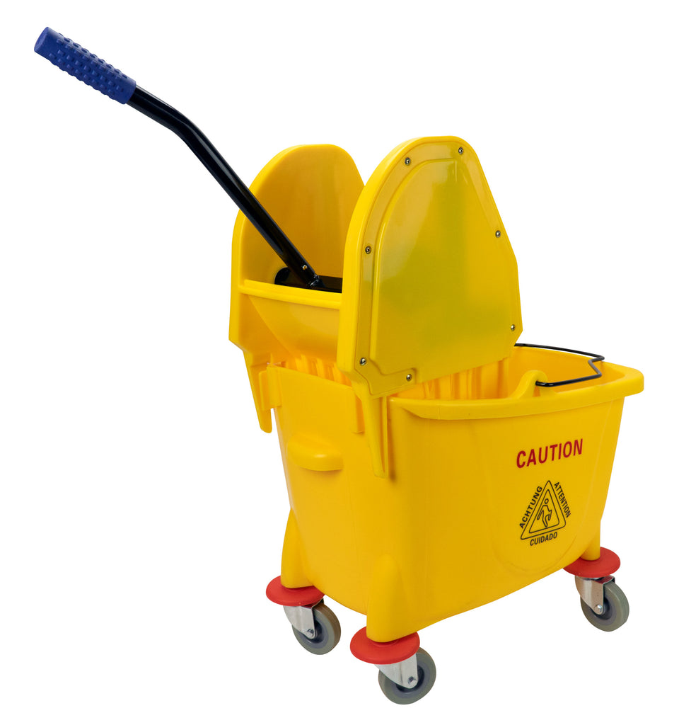 Ensemble seau et tordeur à pression descendante - 8 gal (32 L) - jaune