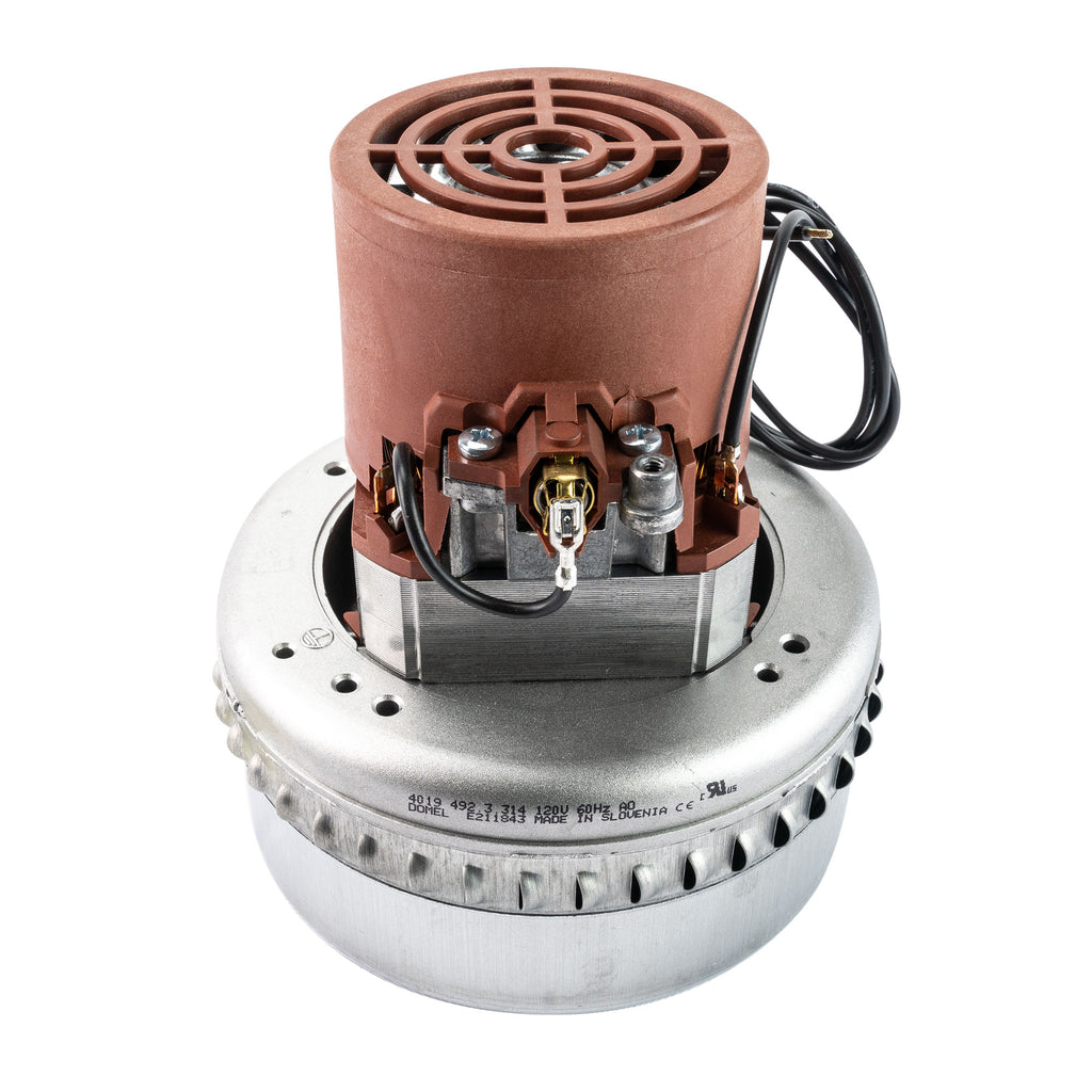 Moteur pour aspirateur "Bypass" - dia 5,7" - 2 ventilateurs - 120 V - 8 A - 850 W - levée d'eau 84" - CFM (pi3/min)  93" - Domel 492.3.314  (Remplace GHIBLI 4360801)