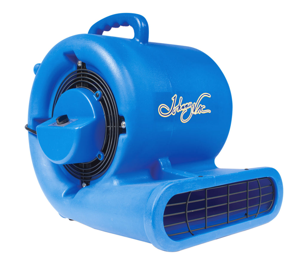 Ventilateur / souffleur / séchoir de plancher portatif - Johnny Vac - diamètre du ventilateur 9,5" (24 cm) - 3 vitesses - avec poignée - bleu