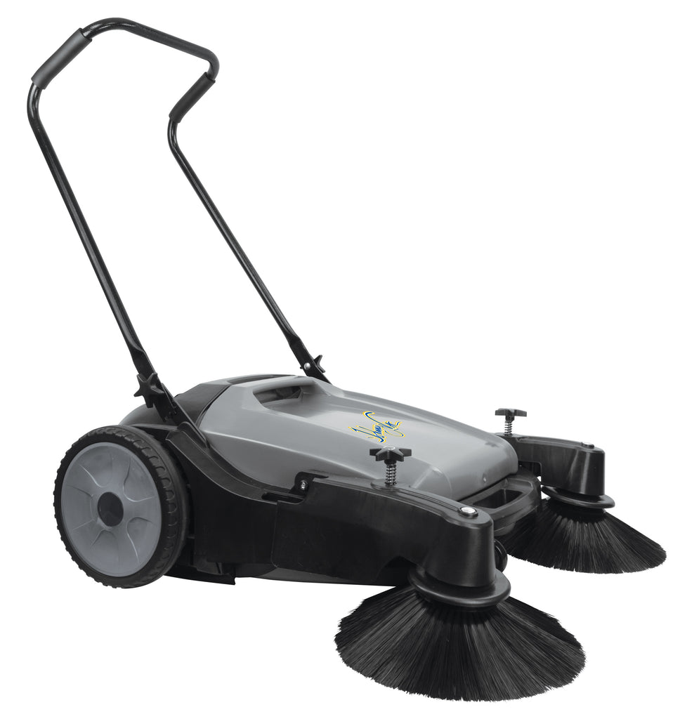 Balai mécanique manuel - Johnny Vac - 32" (81,3 cm) de largeur de nettoyage - 2 brosses latérales - capacité du réservoir 10,5 gal (40 L)