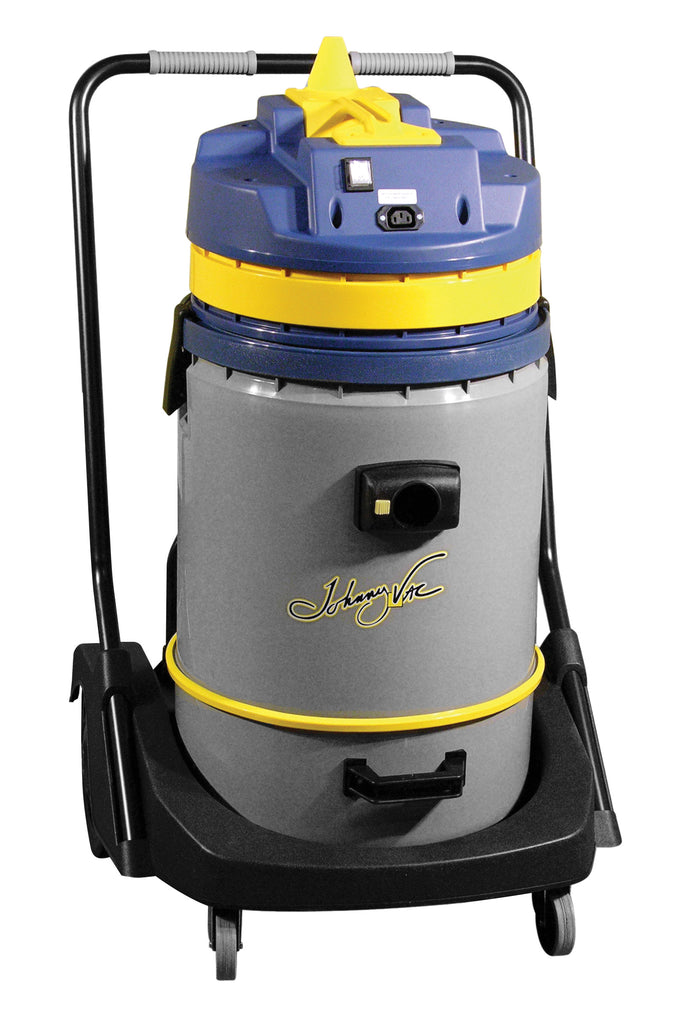 Aspirateur commercial sec et humide - capacité de 60,5 L (16 gal) - cuve sur chariot - prise pour balai électrique - boyau de 3 m (10') - manchons en plastique et aluminium - brosses et accessoires inclus - IPS ASDO07416