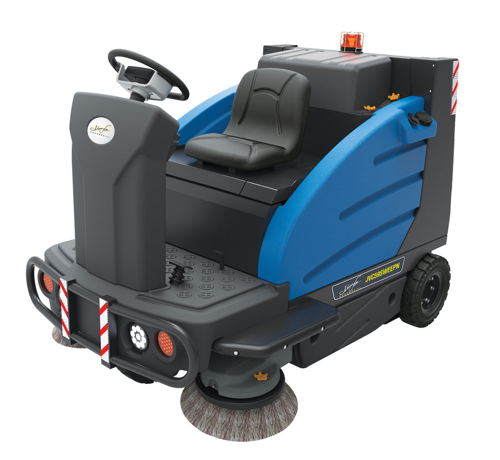 Balai motorisé industriel autoporté Johnny Vac JVC59SWEEPN - 59" (1498 mm) de surface de nettoyage - Batterie et chargeur inclus