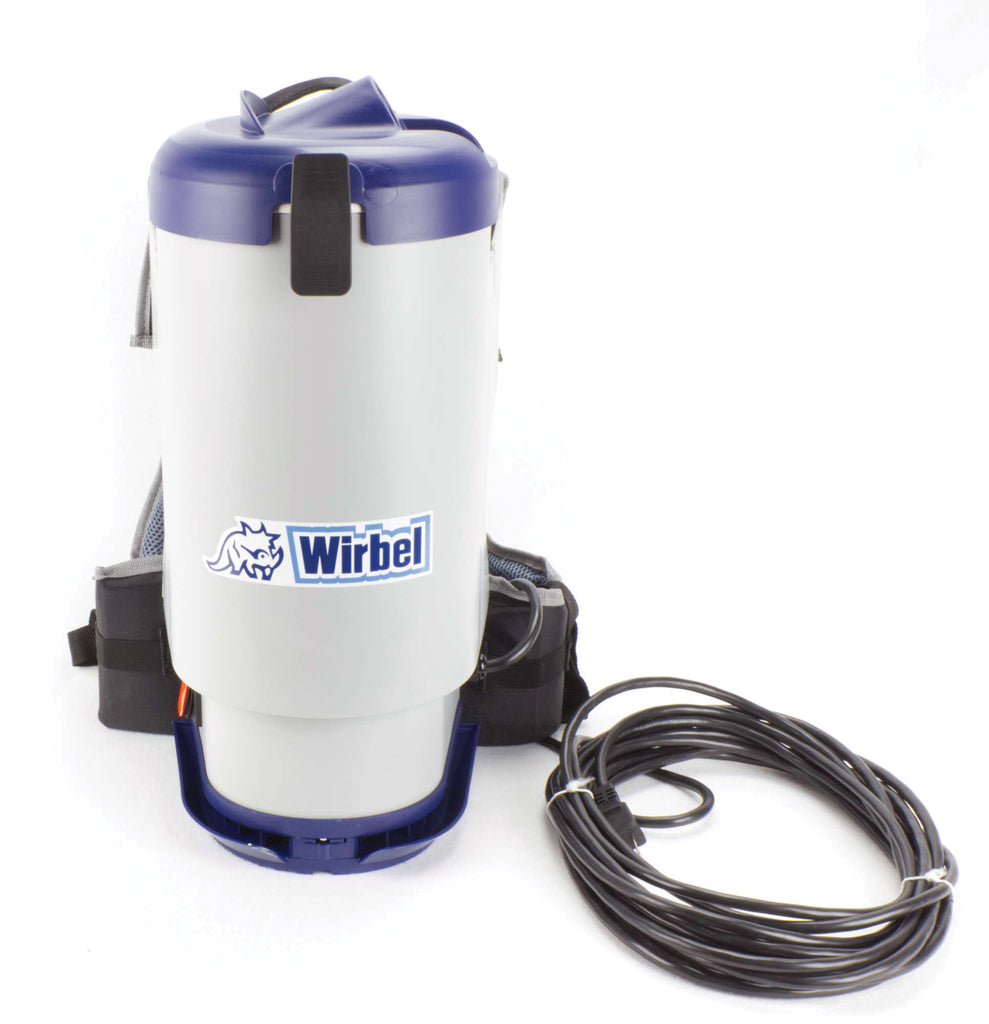 Aspirateur dorsal professionnel - capacité du réservoir 6 L (1,5 gal) - avec accessoires - filtration HEPA - câble d'alimentation de 9 m (30") - bretelles coussinées et ceinturon - Ghibli Wirbel 15883851951