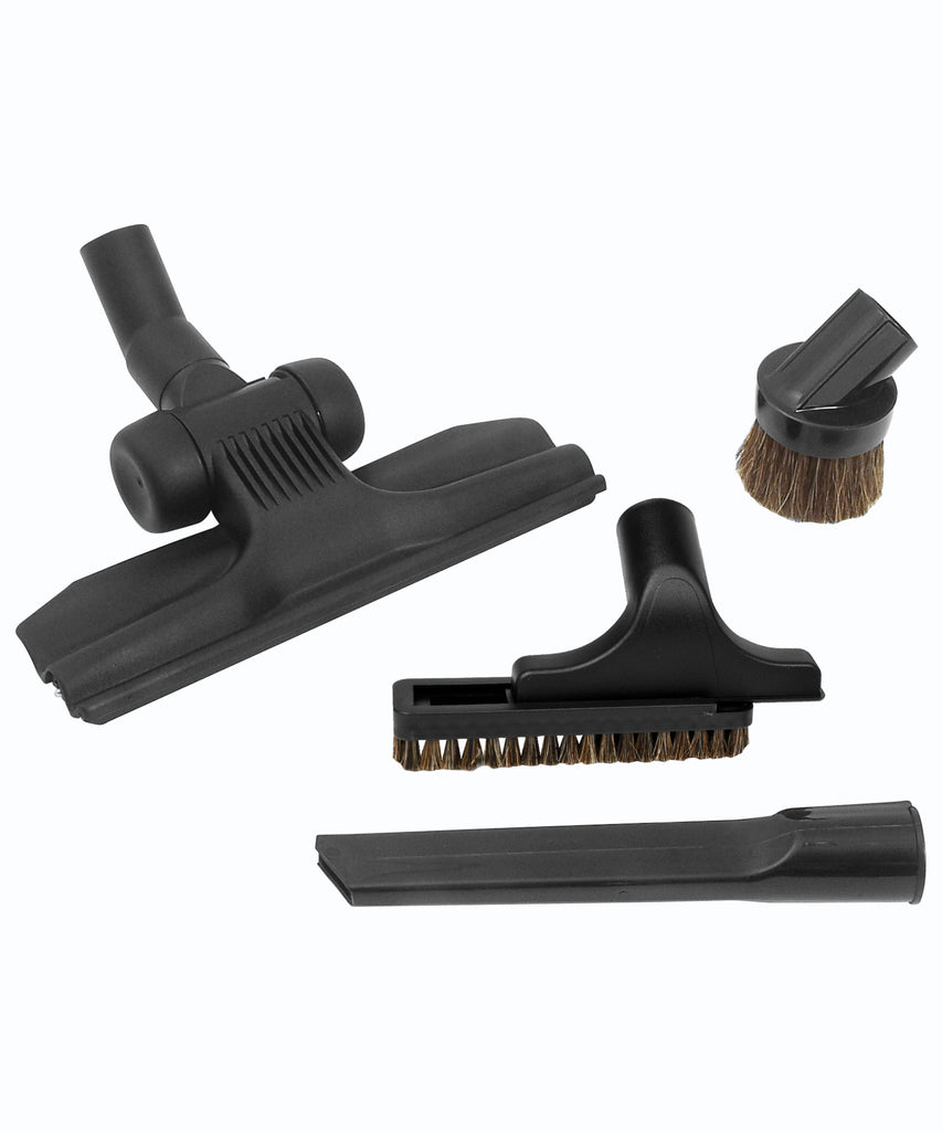 Ensemble de brosses pour aspirateur central - brosse à plancher Wessel-Werk à profil bas de 27,9 cm (11") - brosse à épousseter - brosse pour meubles - outil de coins - noir