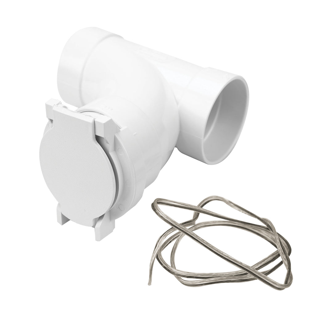 Ensemble comprenant coude 90° de forme T, une prise d'entrée électrique et un fil électrique 24 V pour aspirateur central