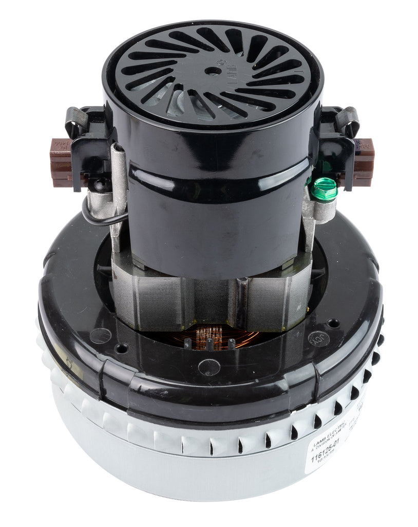 Moteur pour aspirateur "Bypass" - dia 5,7" - 2 ventilateurs - 240 V - 3,6 A - 781 W - 220 watts-air - levée d'eau 76,2" - CFM (pi3/min) 87,7 - Lamb/Ametek 116125-01 (S)