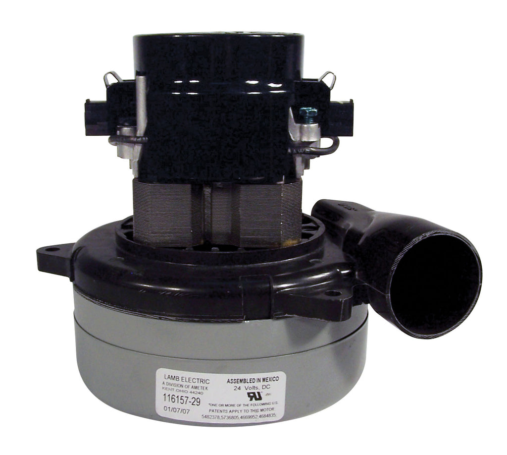 Moteur pour aspirateur tangentiel - dia 5,7" - 2 ventilateurs - 24 V - Lamb / Ametek 116157-29 (S)