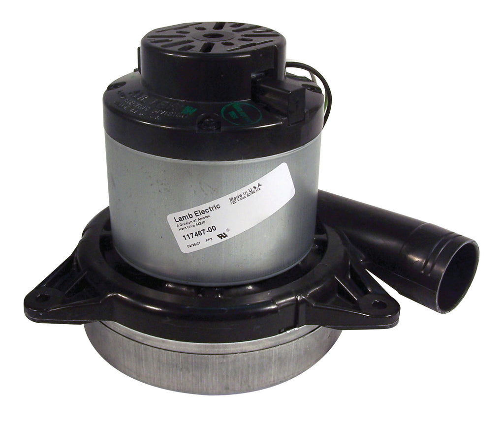 Moteur pour aspirateur tangentiel - dia 7,2" - 2 ventilateurs - 120 V - Lamb / Ametek 117467-00 (b)