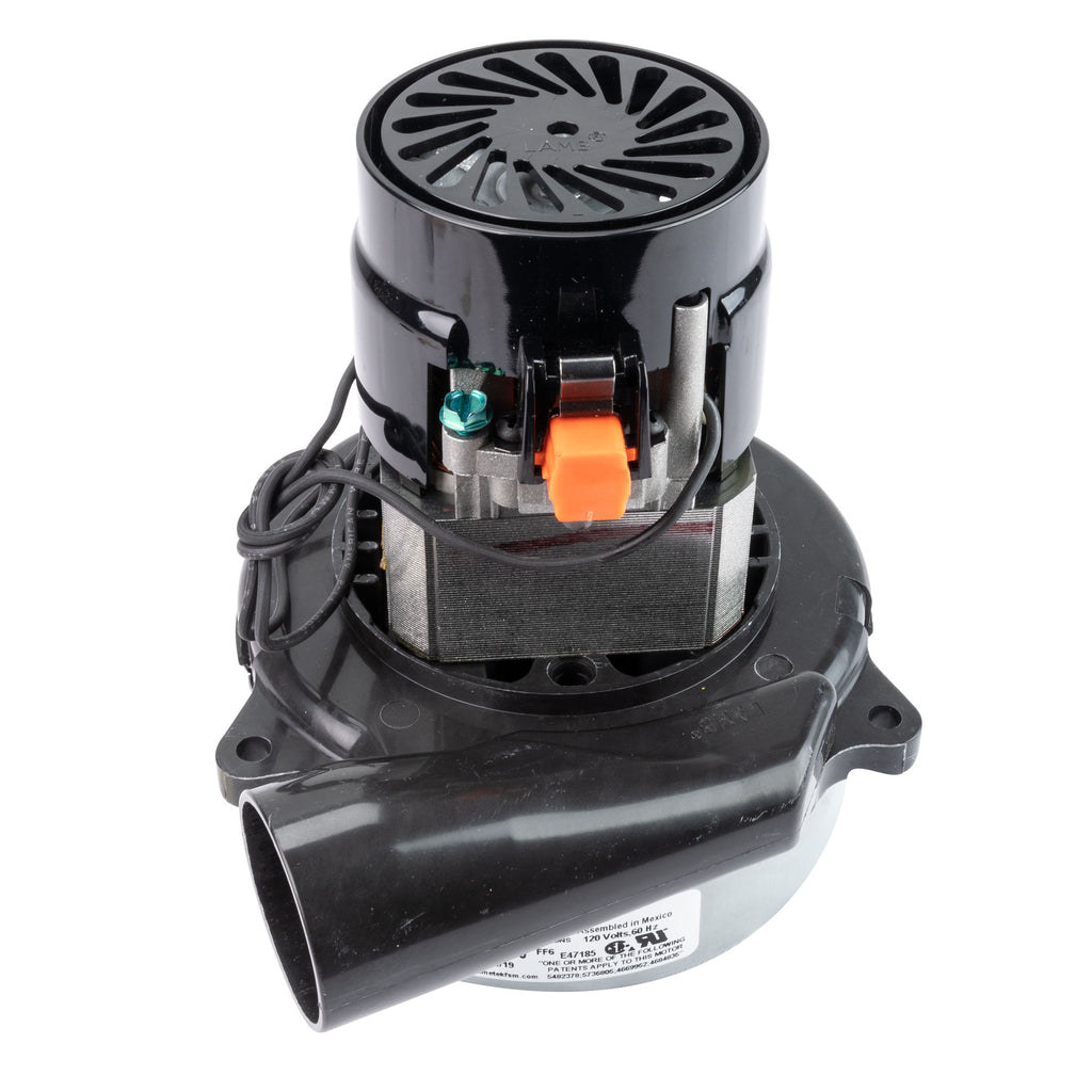 Moteur pour aspirateur tangentiel - dia 5,7" - 2 ventilateurs - 120 V - 9,9 A - 1157 W - 301 watts-air - levée d'eau 92,5" - CFM (pi3/min) 97,4 - Lamb/Ametek 116474-00 (S)