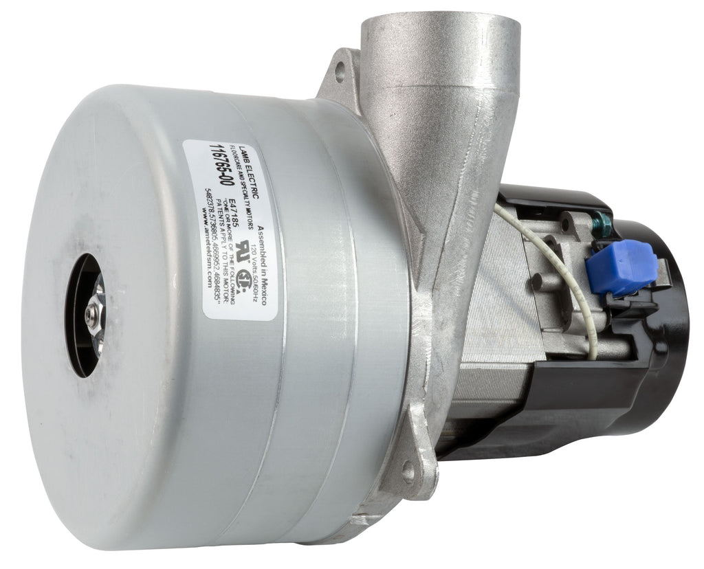 Moteur pour aspirateur tangentiel - dia 5,7" - 3 ventilateurs -120 V - 13,1 A - 1502 W - 465 watts-air - levée d'eau 136" - CFM (pi3/min) 91,4 - Lamb / Ametek 116765-00