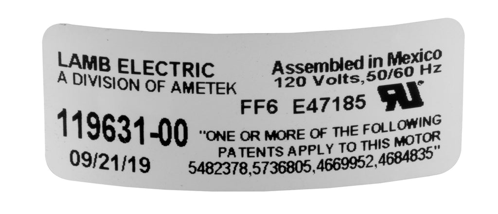 Moteur pour aspirateur tangentiel - dia 5,7" - 2 ventilateurs - 120 V - 14,4 A - 1659 W - 515 watts-air - levée d'eau 128" - CFM (pi3/min) 114,5  Lamb / Ametek  040073