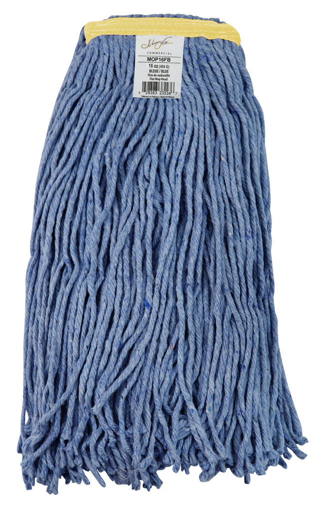 Tête de vadrouille / moppe synthétique de rechange - humide pour laver - 450 g (16 oz) - bleue