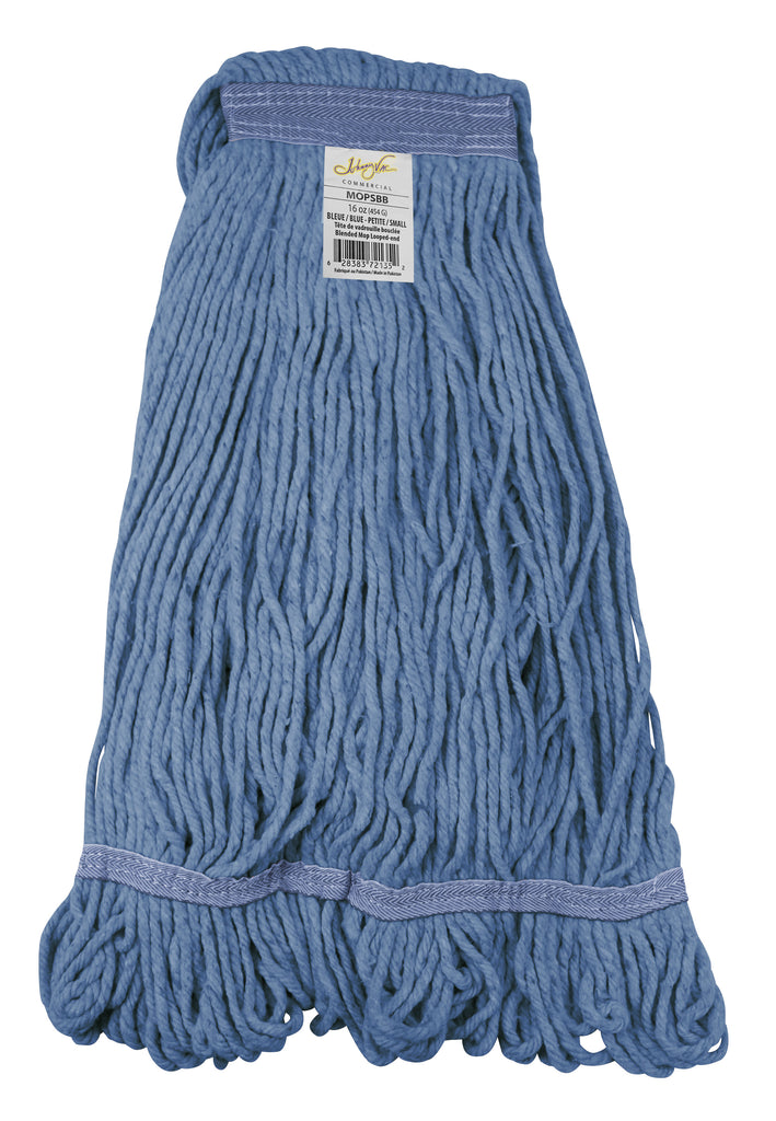 Tête de vadrouille / moppe synthétique de rechange - humide pour laver - 554 g (16 oz) - bleue