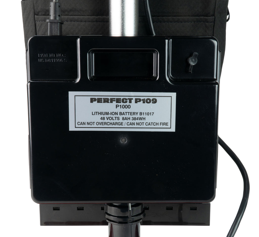 Aspirateur vertical commercial sans fil - alimenté par batterie lithium ion 48 V - largeur de nettoyage de 33 cm (13") - sac HEPA de grande capacité - Perfect P109
