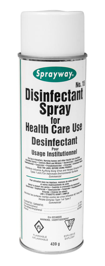 Désinfectant en aérosol - 15,5 oz (439 g) - Sprayway SW015DIN - Produit à utiliser contre le coronavirus (Covid-19)