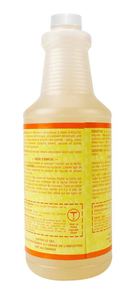 Détachant à base d'enzyme - pour tapis et capitonnage - 33,3 oz (946 ml) - Zenzyme