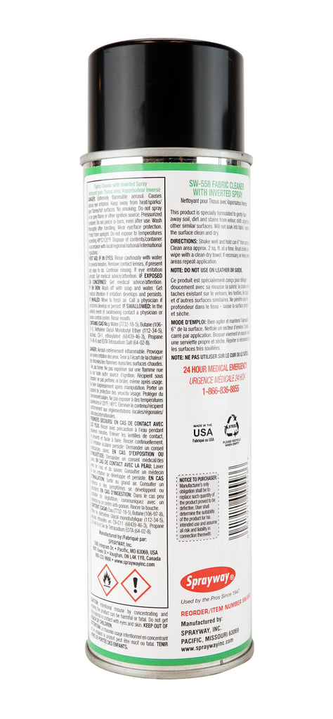 Nettoyant pour tissu mousse - vaporisateur inverti - 19 oz (539 g) - Sprayway 558W