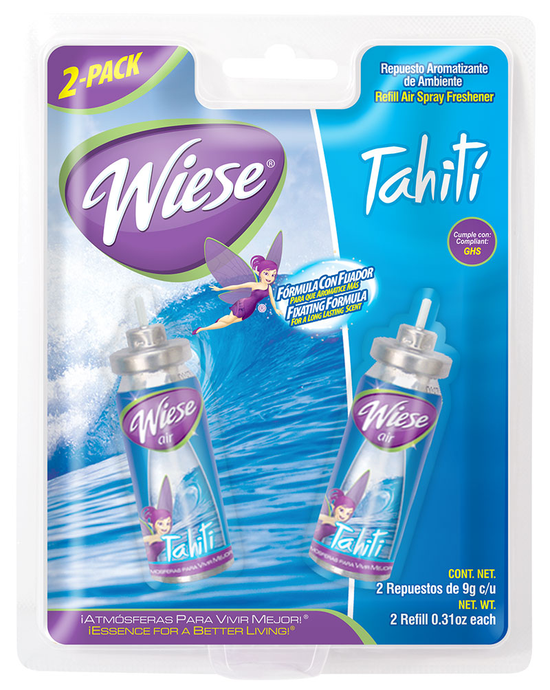 Recharge de rafraichisseur d'air pour mini distributeur - fragrance Tahiti - 2 bouteilles de 9 g (0,31 oz) - Wiese NAEMS03